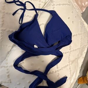 Blue Triangle Bikini Top